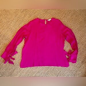 Ann Mashburn Fuchsia Silk Blouse XL